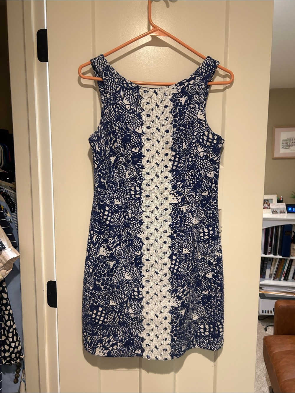 Lilly Pulitzer Navy & White Lace-Front Sheath Dress